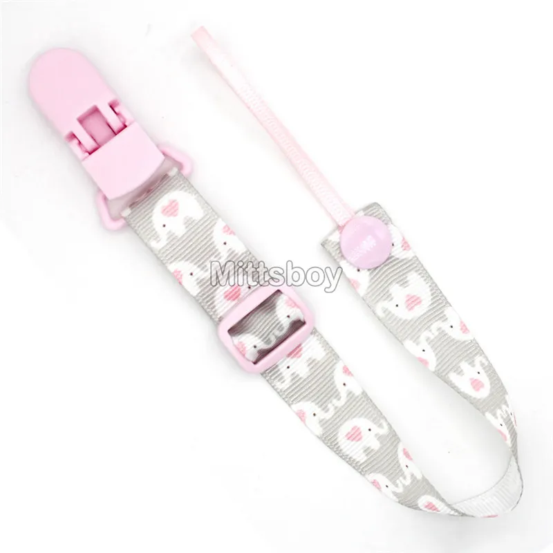 Fixed Button Baby Pacifier Clips Chains Ribbon Dummy Soother Holder Chains Anti-drop Buckle Strap for Pacifier Baby Feeding Gift