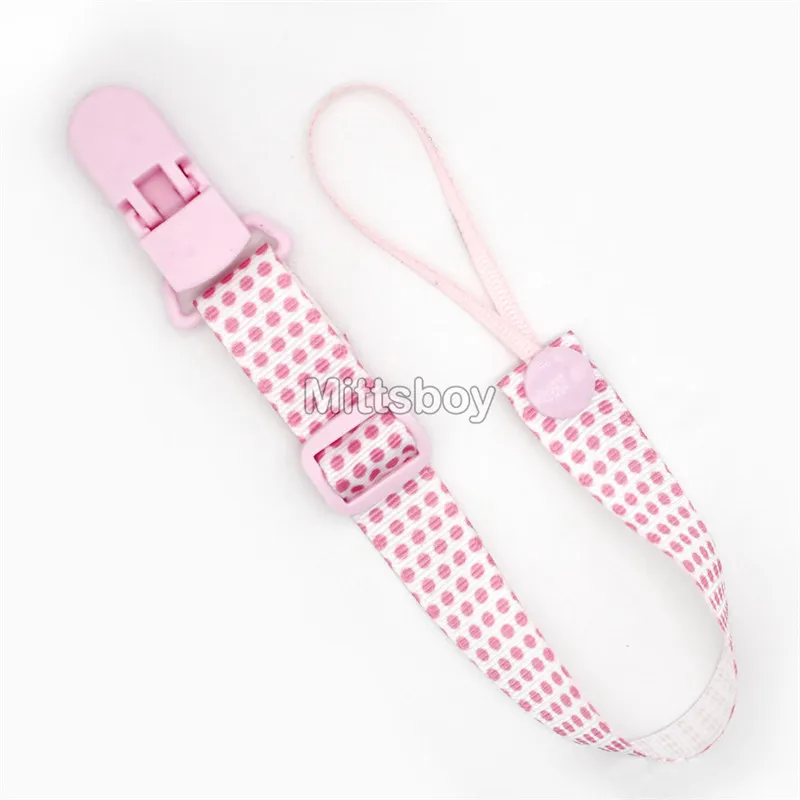 Fixed Button Baby Pacifier Clips Chains Ribbon Dummy Soother Holder Chains Anti-drop Buckle Strap for Pacifier Baby Feeding Gift