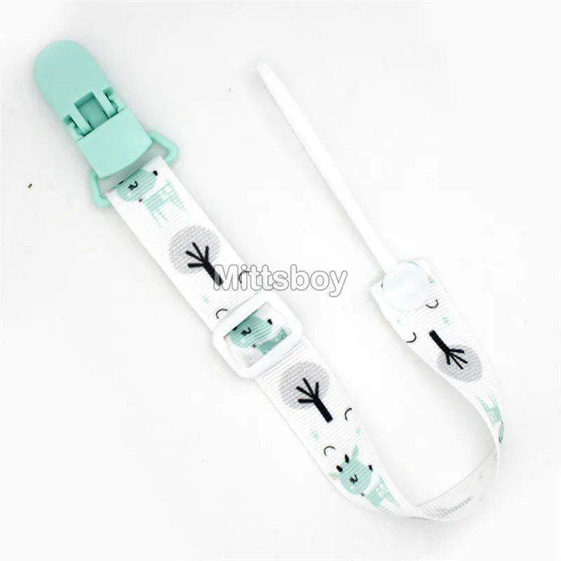Fixed Button Baby Pacifier Clips Chains Ribbon Dummy Soother Holder Chains Anti-drop Buckle Strap for Pacifier Baby Feeding Gift