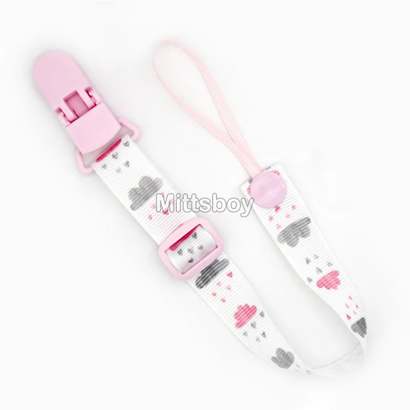 Fixed Button Baby Pacifier Clips Chains Ribbon Dummy Soother Holder Chains Anti-drop Buckle Strap for Pacifier Baby Feeding Gift