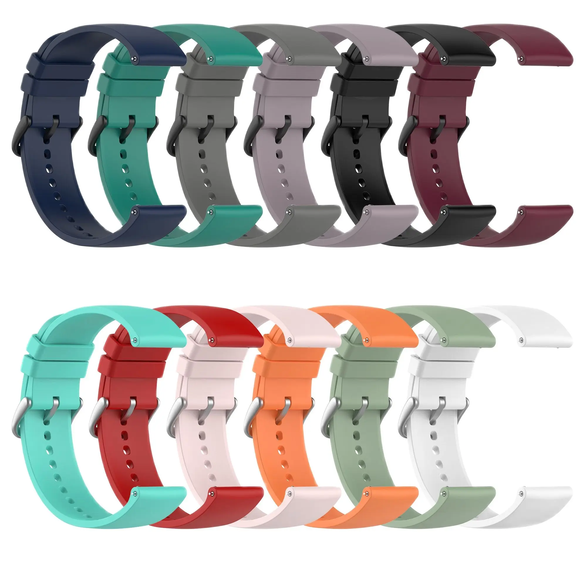20mm 22mm Watchstrap band For Amazfit Bip U Pro / Bip S Lite /Amazfit Stratos 3 2 2s pace Strap Sport Silicone Smart Wristbands