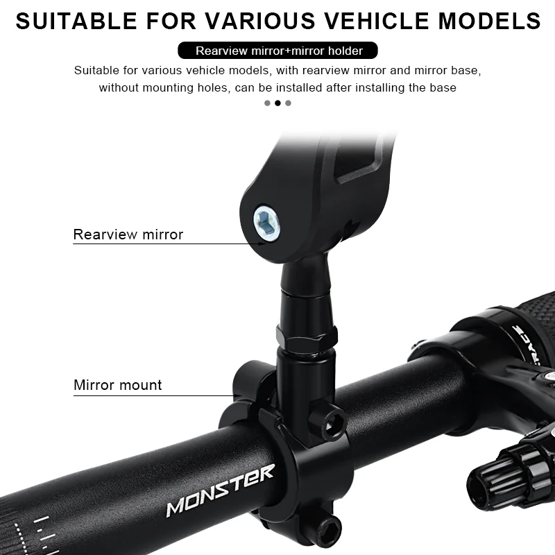 Bicyle Rear View Mirror Two-Color Wide Angle Reflector Clear Wide Range Bike Rearview Mirrors Cycling Flexible Left Right Mirror