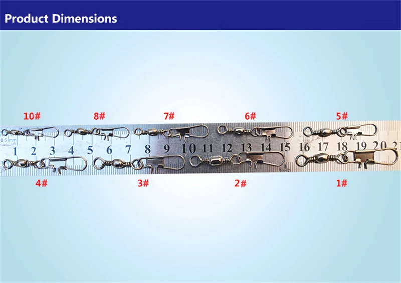 50pcs Winter Ice Fishing Goods Swivel Fishing Connector Pin Bearing Rolling Swivel Snap Fastlock Clips Fishhook Lure TacklePesca