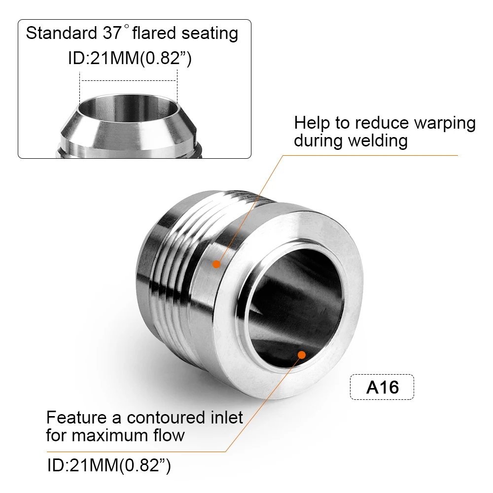 1PCS AN6 AN8 AN10 AN12 AN16 AN20 Male Billet Stainless Steel Straight Male Weld Fitting Adapter Weld Bung Nitrous Hose Fitting