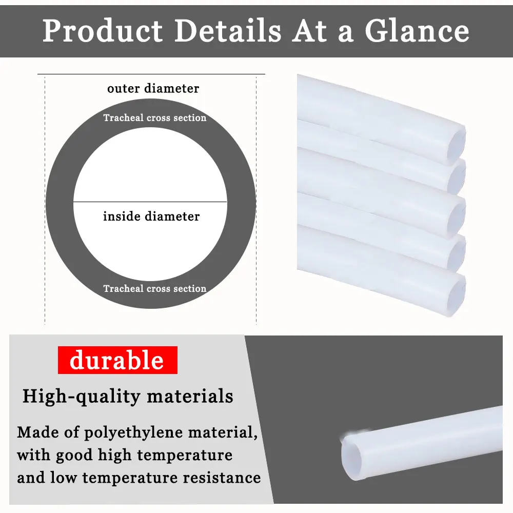 3D Printer Parts 1-3Meter Bowden Extruder PTFE Tube Pipe for V5 V6 J-head Hotend 1.75/3.0mm Filament and CR10 Ender-3 3D Priner