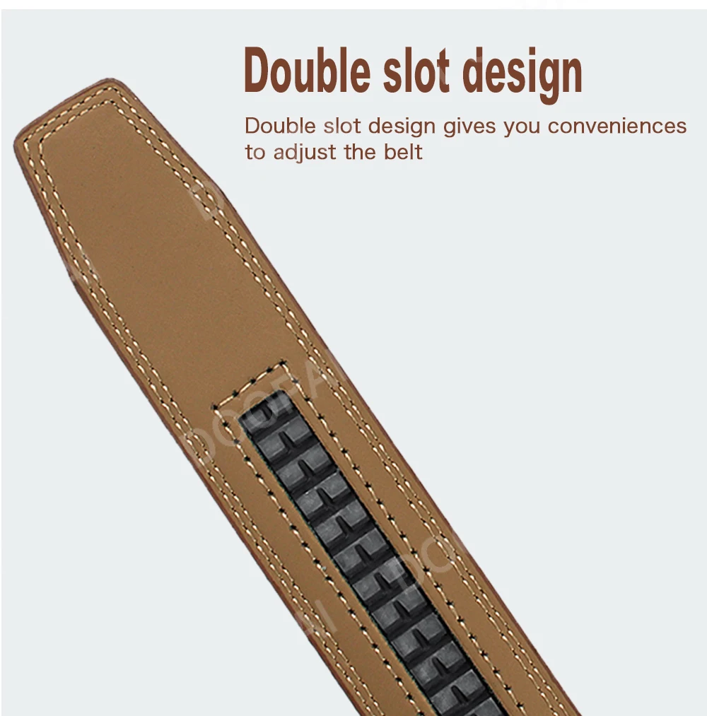 DOOPAI Mens Leather Belt Automatic Genuine Leather Belts Leisure Fashion Ratchet Belts for Men Pants Waistband Ремень