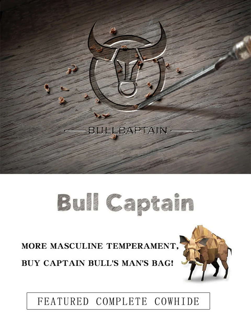 BULLCAPTAIN Business Men's Wallet Genuine Leather Wallet Multi-Function Business Card Holder Small Card Box Leather Purse Man