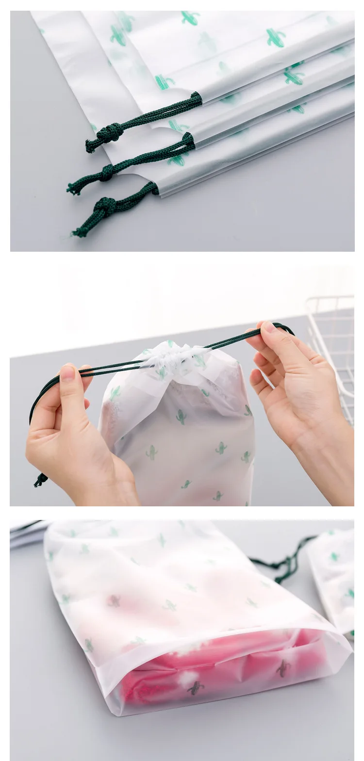 Drawstring Swimming Bags Transparent Beach Storage Bag Waterproof Dry Clothes Family Outdoor Travel Portable Accessories