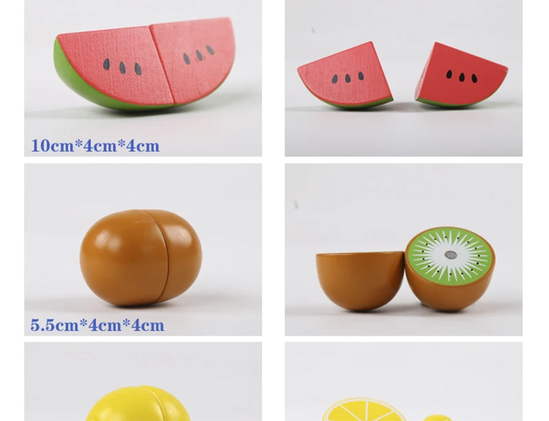 Simulation Kitchen Pretend Toy Wooden Classic Game Montessori Educational Toy For Children Kids Gift Cutting Fruit Vegetable Set