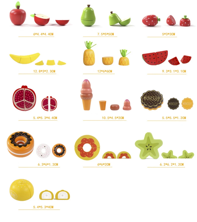 Simulation Kitchen Pretend Toy Wooden Classic Game Montessori Educational Toy For Children Kids Gift Cutting Fruit Vegetable Set