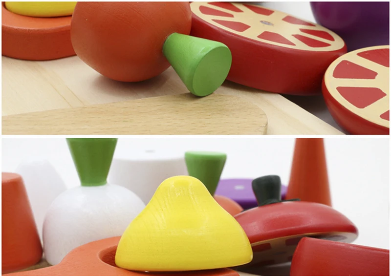 Simulation Kitchen Pretend Toy Wooden Classic Game Montessori Educational Toy For Children Kids Gift Cutting Fruit Vegetable Set
