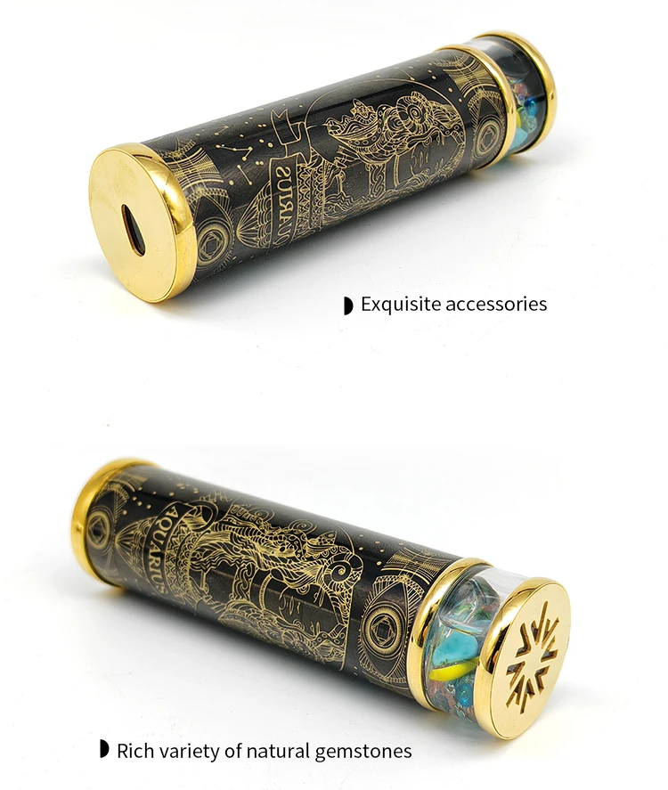 MORLENS 12 Constellation Kaleidoscope With Crystals and Healing Stones  Handmade Customized Birthday Gift Toy For Man Woman
