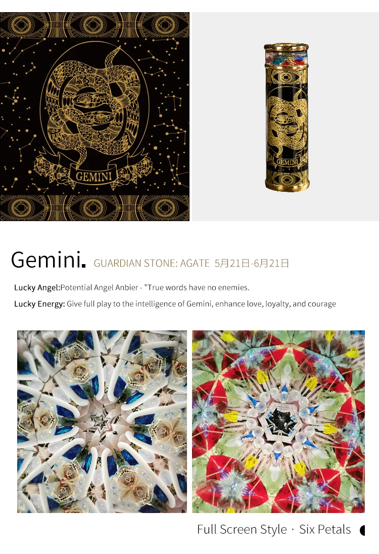MORLENS 12 Constellation Kaleidoscope With Crystals and Healing Stones  Handmade Customized Birthday Gift Toy For Man Woman