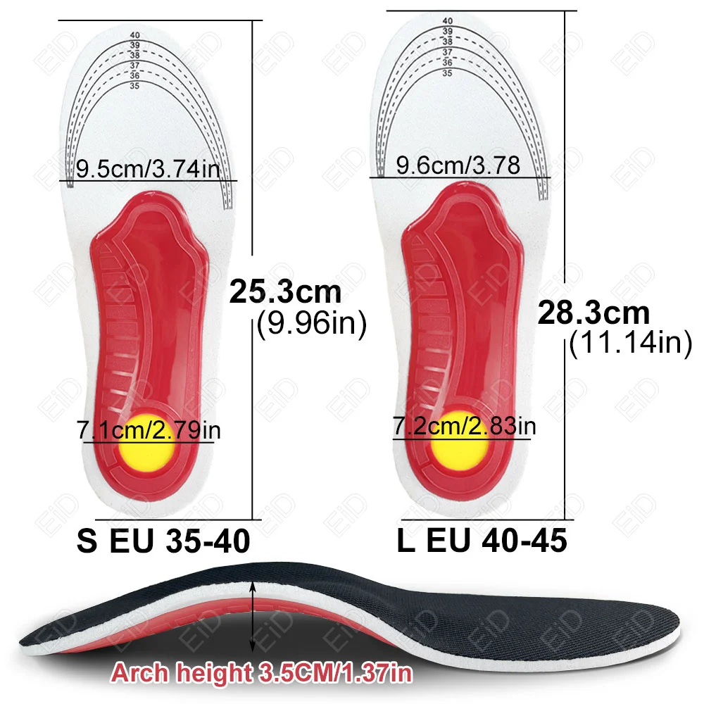 Premium Orthotic Gel Insoles Orthopedic Flat Foot Health Sole Pad For Shoes Insert Arch Support Pad For Plantar fasciitis Unisex