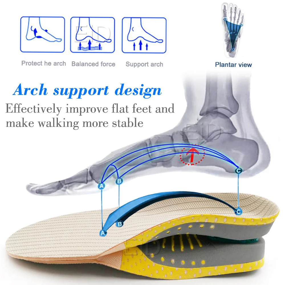 Premium Orthotic Gel Insoles Orthopedic Flat Foot Health Sole Pad For Shoes Insert Arch Support Pad For Plantar fasciitis Unisex