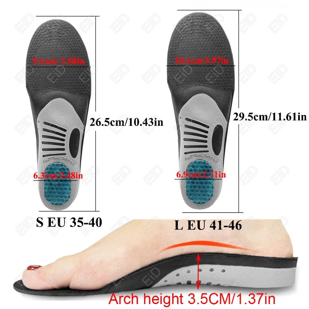 Premium Orthotic Gel Insoles Orthopedic Flat Foot Health Sole Pad For Shoes Insert Arch Support Pad For Plantar fasciitis Unisex