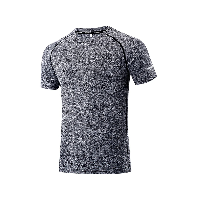 Solid Color Polyester T Shirts Men Clothing Gym Clothing Slim Fit Athletic Wear Camiseta Casual T-Shirt Running Ftness Tops Tees