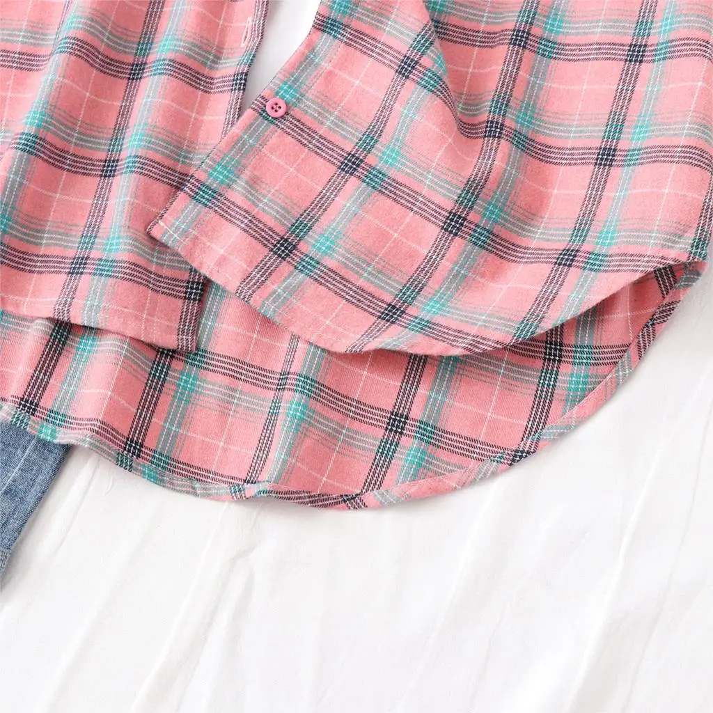 Loose Casual Style Women's Yellow Red Plaid Shirt 2023 New Womens Tops Large Size Long Sleeve Shirts Boutique Clothing
