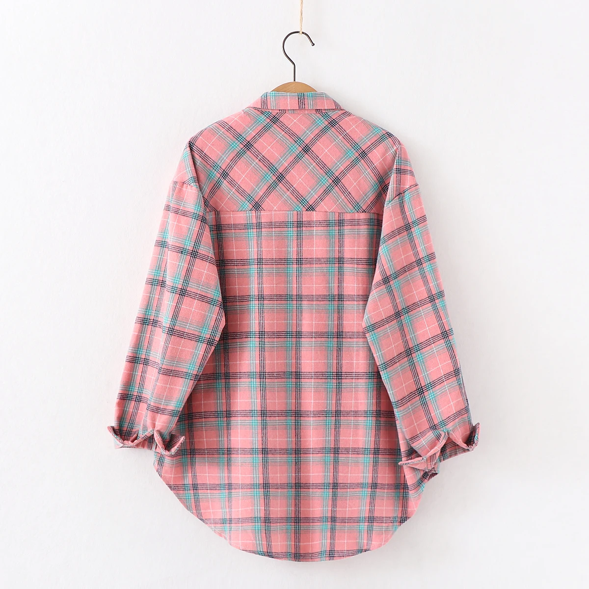 Loose Casual Style Women's Yellow Red Plaid Shirt 2023 New Womens Tops Large Size Long Sleeve Shirts Boutique Clothing