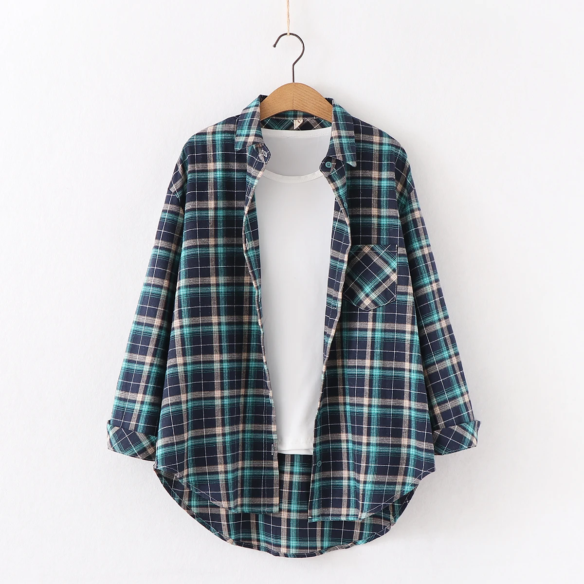 Loose Casual Style Women's Yellow Red Plaid Shirt 2023 New Womens Tops Large Size Long Sleeve Shirts Boutique Clothing