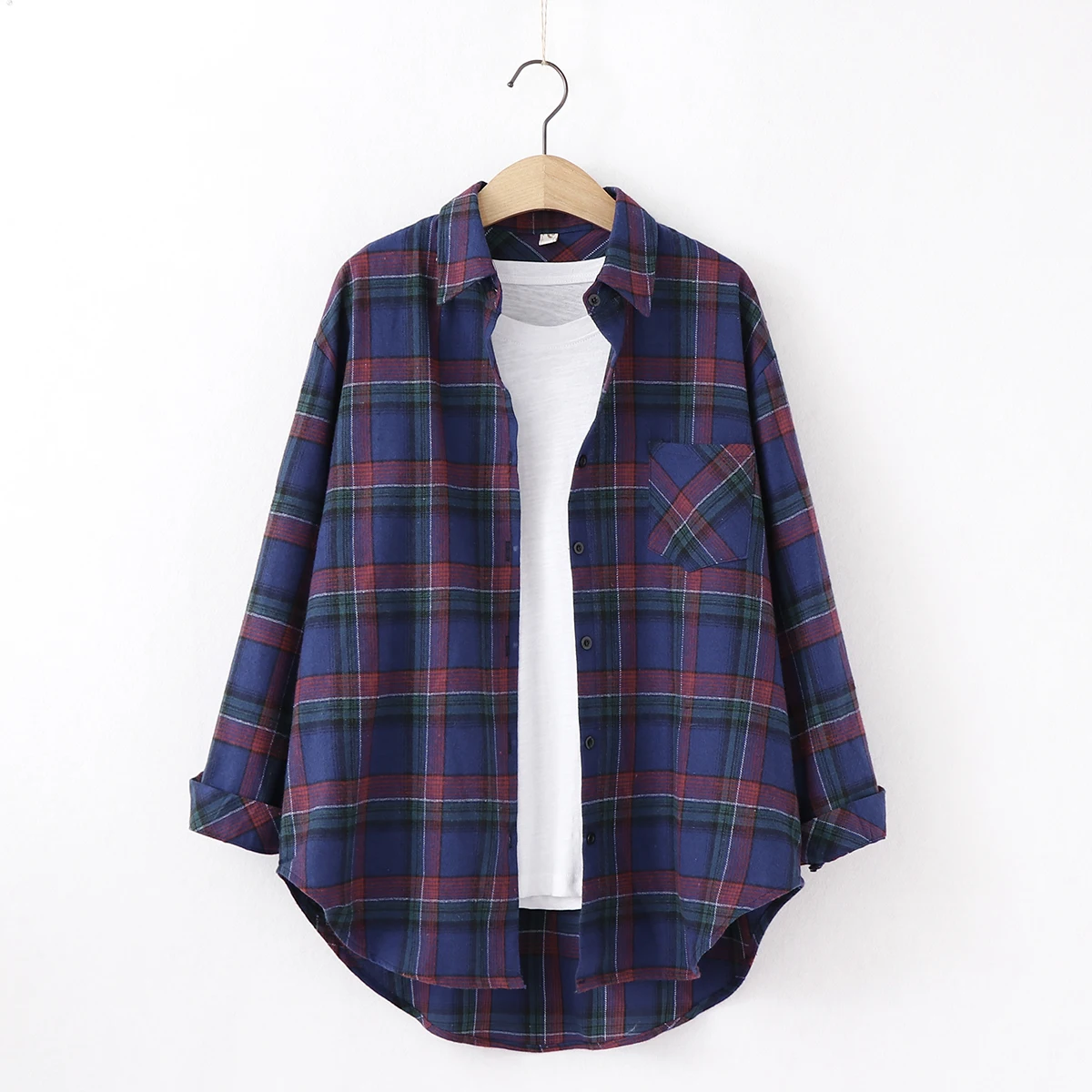Loose Casual Style Women's Yellow Red Plaid Shirt 2023 New Womens Tops Large Size Long Sleeve Shirts Boutique Clothing