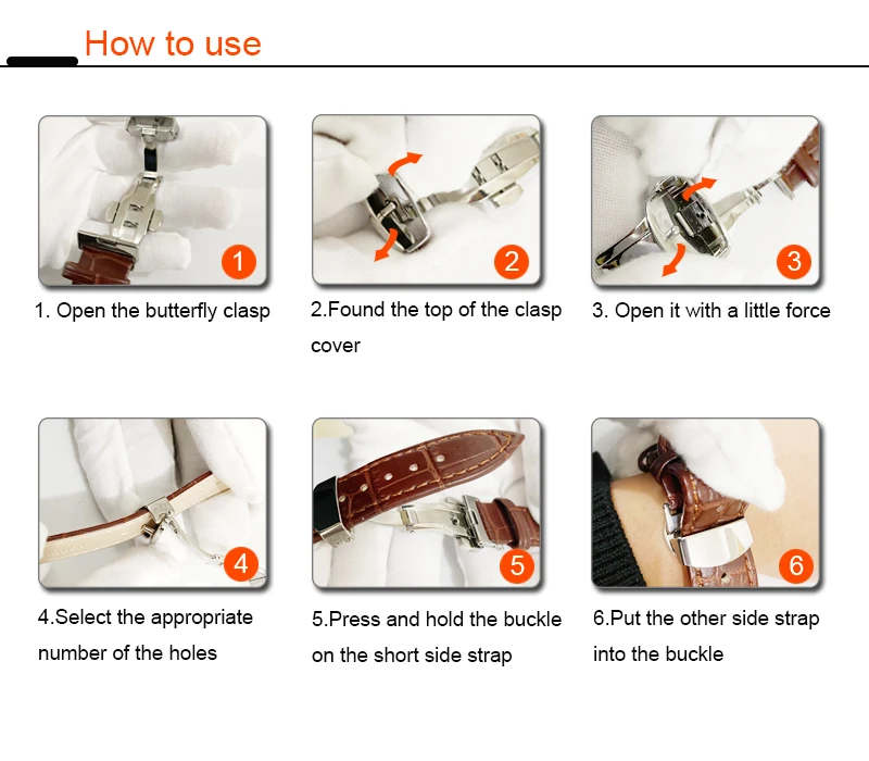 Smooth Genuine Calfskin Leather Watchband 18mm 20mm 22mm 24mm Straps with Solid Automatic Butterfly Buckle Business Watch Band