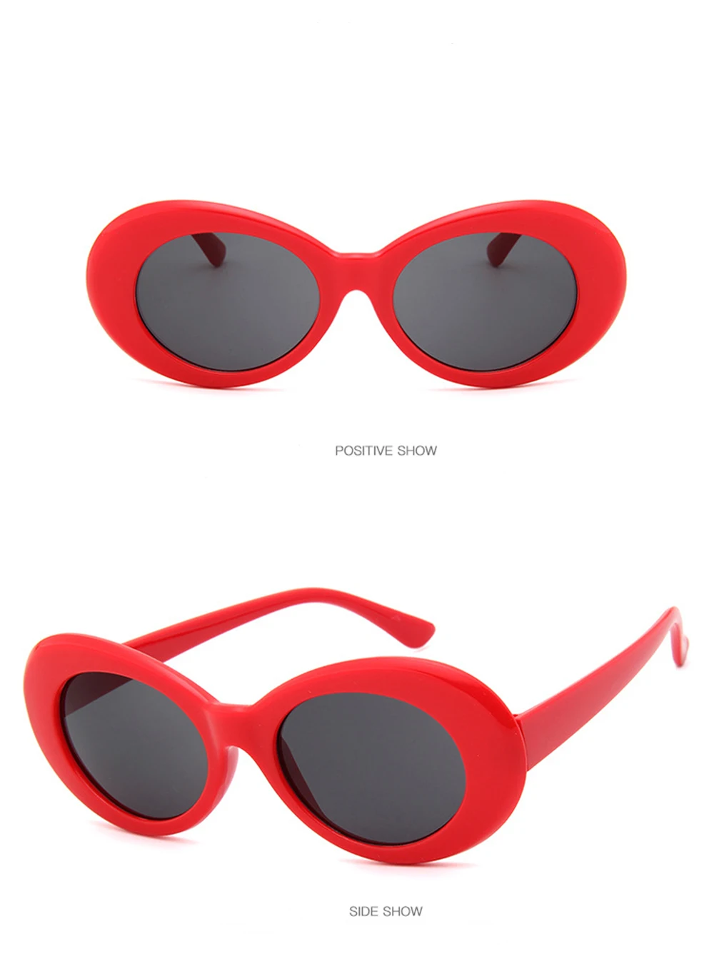 Goggle Glasses Oval Sunglasses Ladies Trendy Hot Vintage Retro Sunglasses Women's White Black Eyewear UV