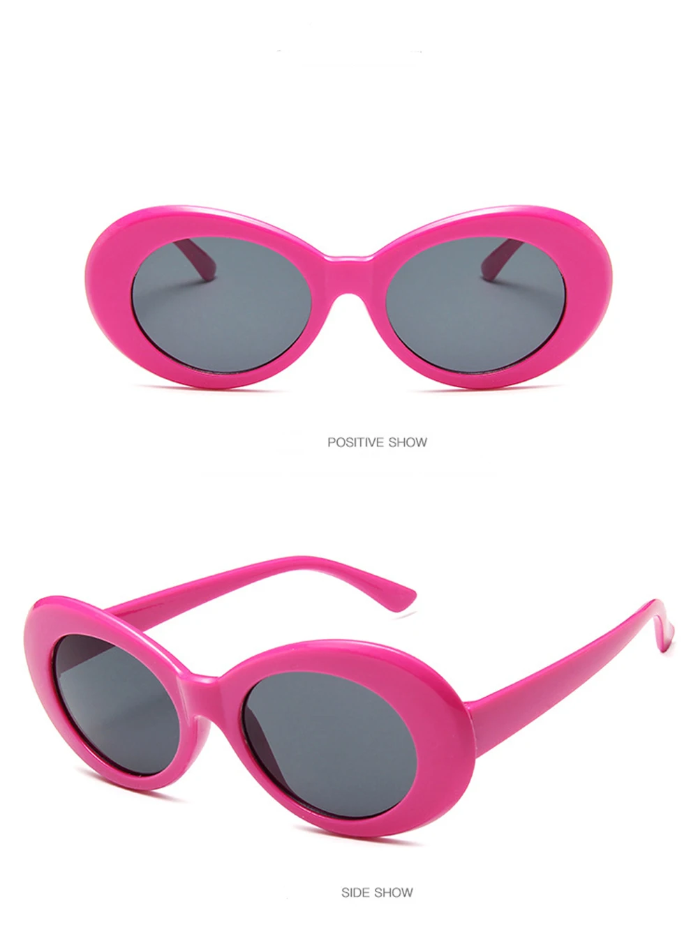 Goggle Glasses Oval Sunglasses Ladies Trendy Hot Vintage Retro Sunglasses Women's White Black Eyewear UV