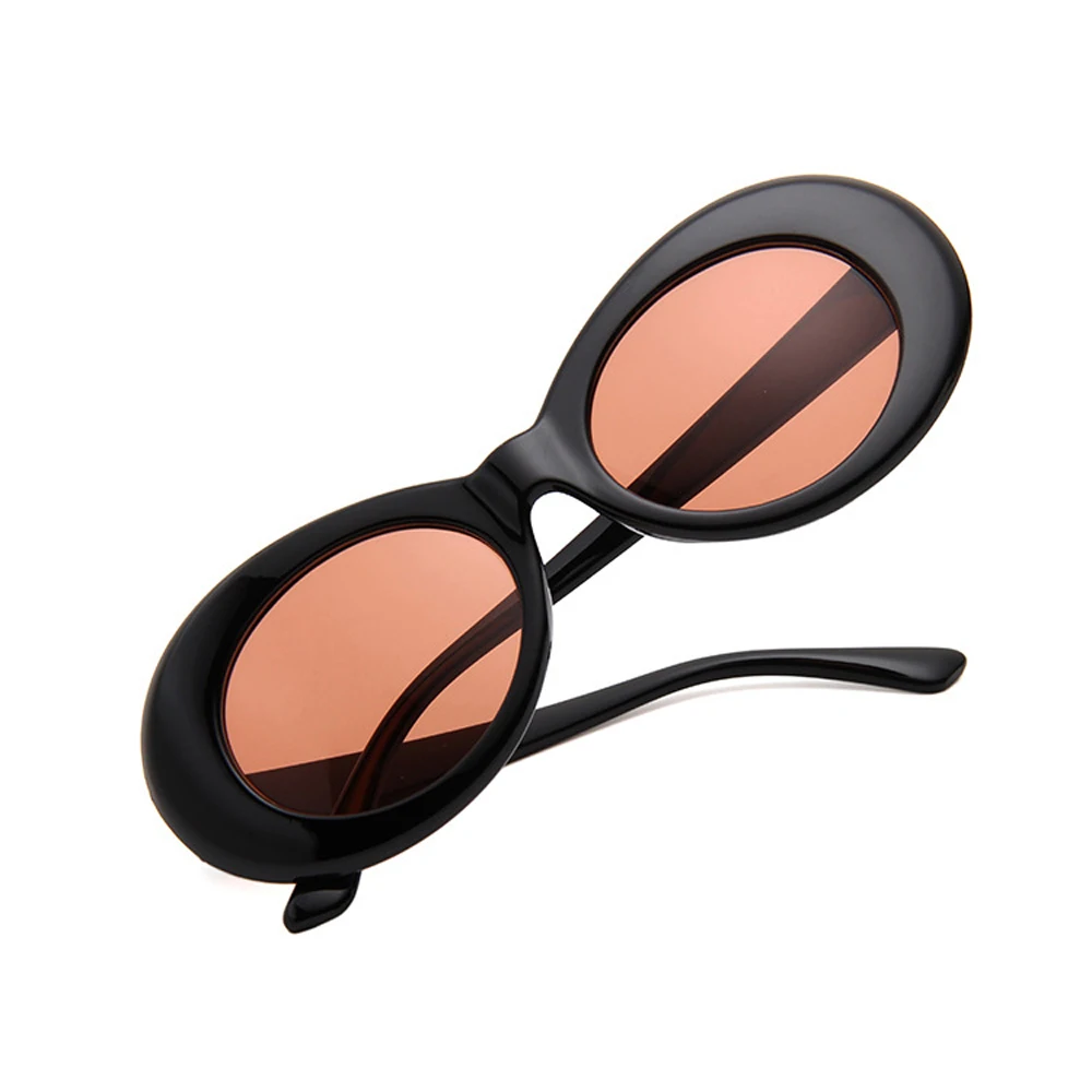 Goggle Glasses Oval Sunglasses Ladies Trendy Hot Vintage Retro Sunglasses Women's White Black Eyewear UV