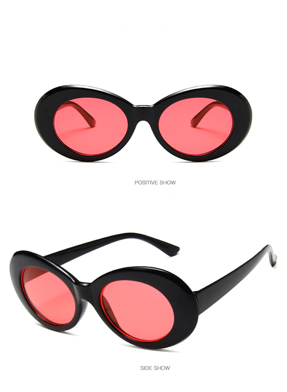 Goggle Glasses Oval Sunglasses Ladies Trendy Hot Vintage Retro Sunglasses Women's White Black Eyewear UV