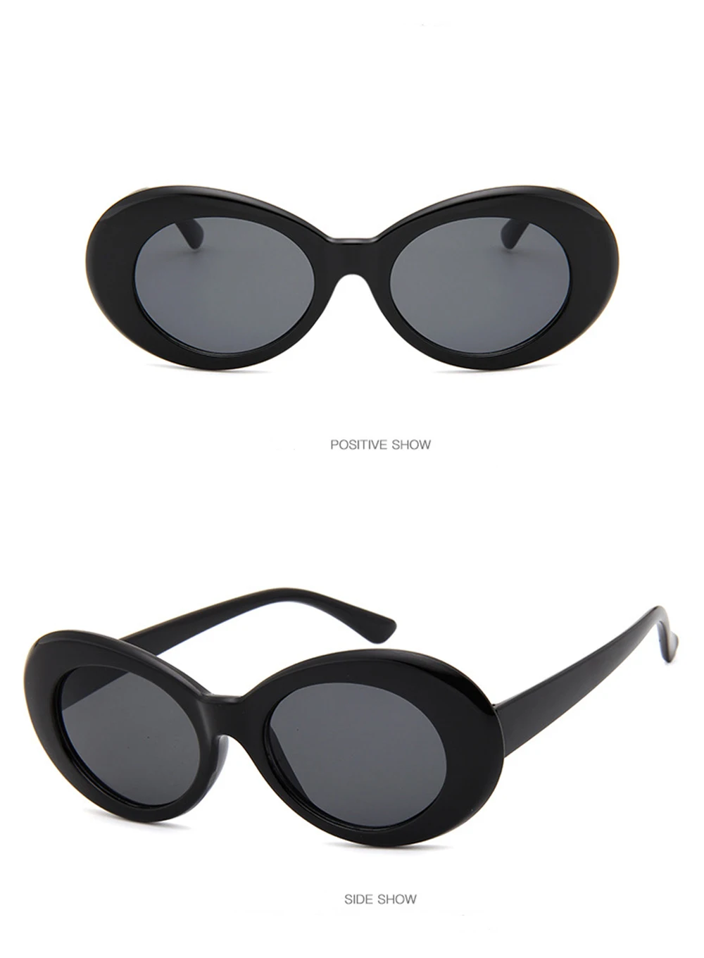 Goggle Glasses Oval Sunglasses Ladies Trendy Hot Vintage Retro Sunglasses Women's White Black Eyewear UV