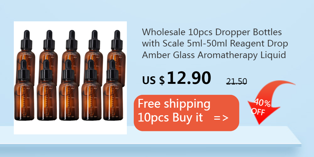 Dropper Bottles with Scale 5ml-100ml Reagent Eye Drop Amber Glass Aromatherapy Liquid Pipette Bottle Refillable Bottles Travel