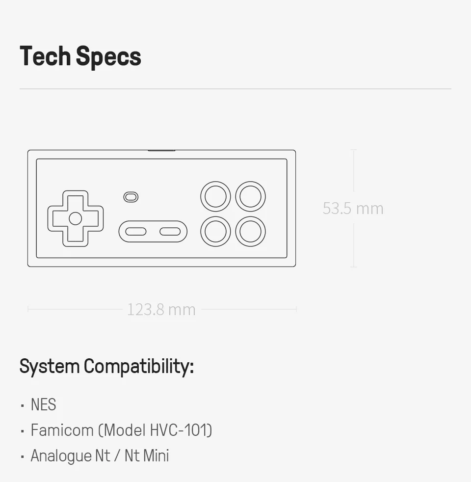 8BitDo N30 2.4G Wireless Gamepad for Original NES
