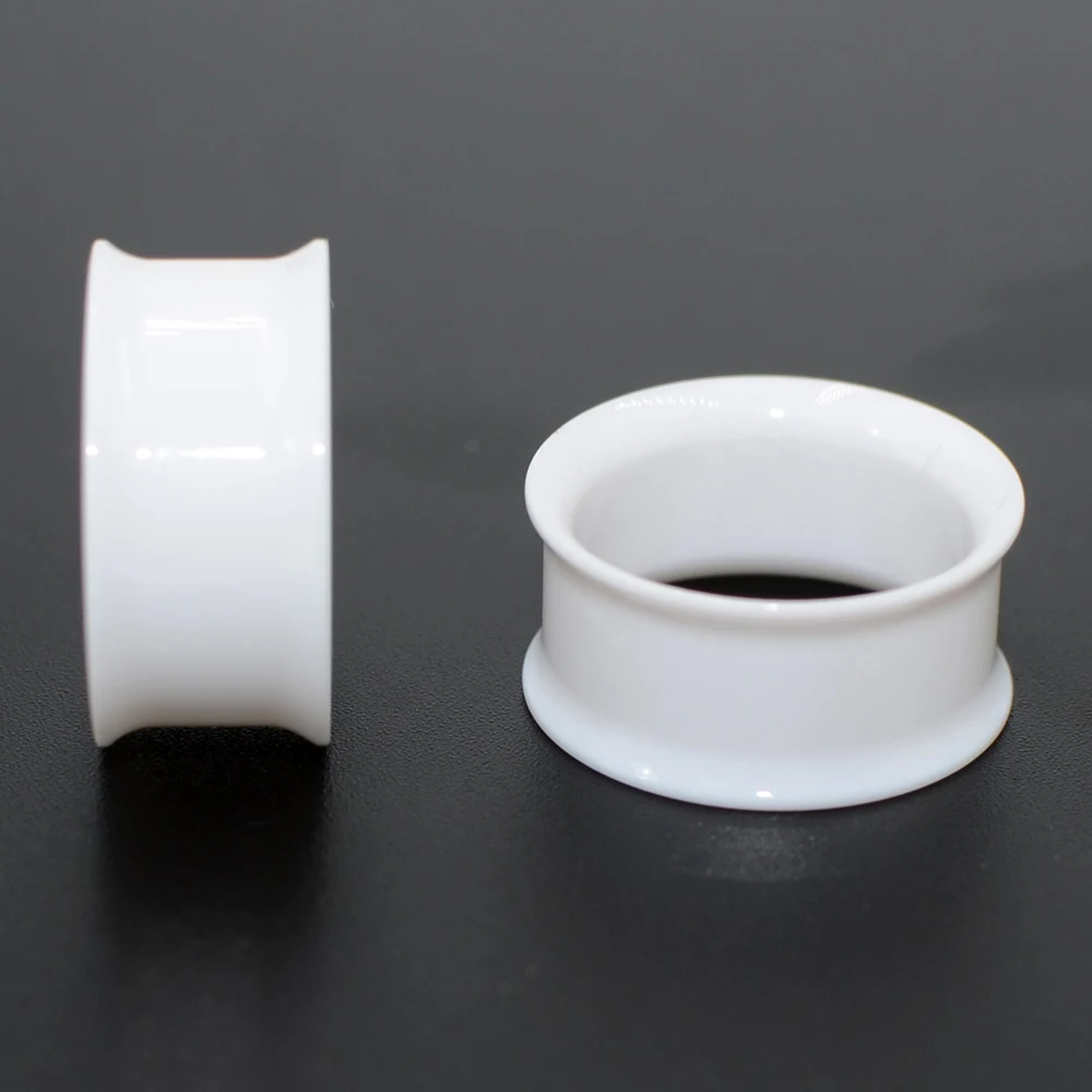 Pair Transparent &White&Black Color UV Acrylic Double Flared Ear Tunnel Expander Ear Plug Ear Gauges Body Piercing Jewelry