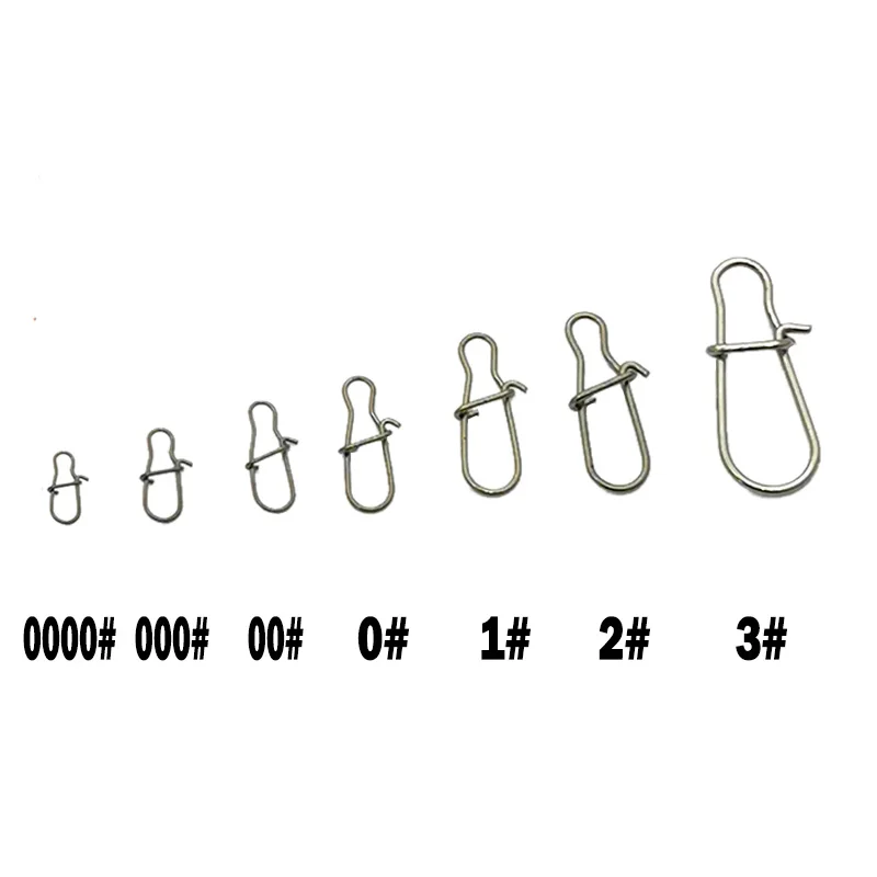 30Pcs/Lot Stainless Steel Hook Fast Clip Lock Snap Swivel Fishing Solid Rings Safety Snaps Fishing Hook Connector Fishing Tackle
