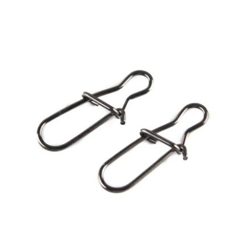30Pcs/Lot Stainless Steel Hook Fast Clip Lock Snap Swivel Fishing Solid Rings Safety Snaps Fishing Hook Connector Fishing Tackle