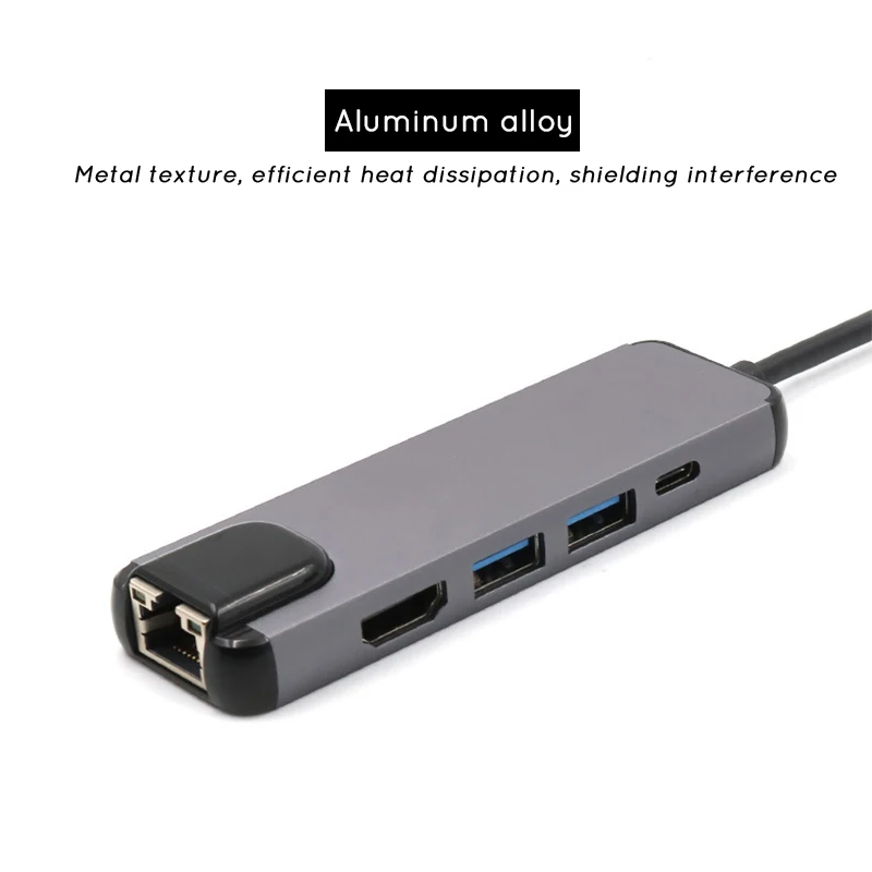 USB-C to RJ45 HDTV 4K USB 3.0 Type C 5 Port Hub Gigabit Ethernet 100/1000M Lan for Macbook Pro Air Thunderbolt 3 USB-C Charger