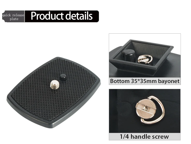 BEXIN Quick Release Plate Camera Plate Tripod Head Plate Adapter With 1/4 Screw For Yunteng Velbon 690 590 600 Camera Tripod