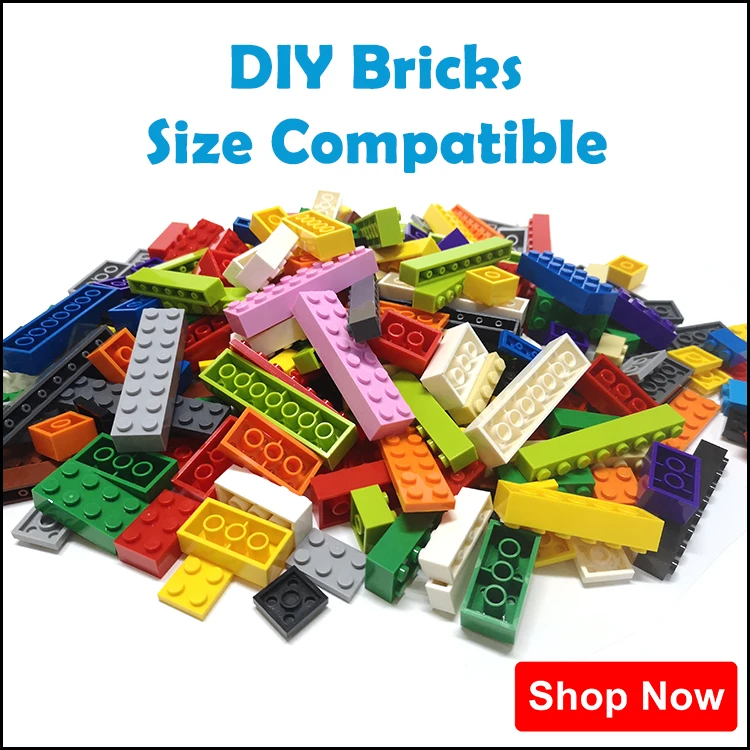 20pcs DIY Building Blocks Thick 2x8 Dots Educational Creative Toys for Children Figures Plastic Bricks Size Compatible With 3007