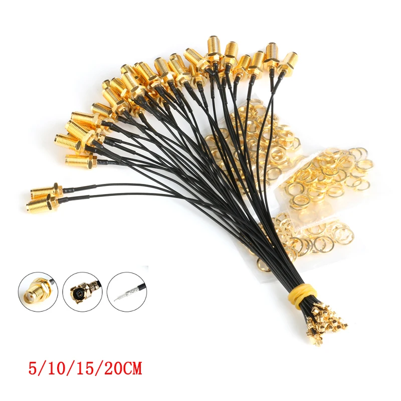 5pcs/2Pcs IPX UFL to SMA Extension Pigtail Cable SMA Female to IPX RF Adapter Cable 1.13mm IPX to SMA Female Extension Cable