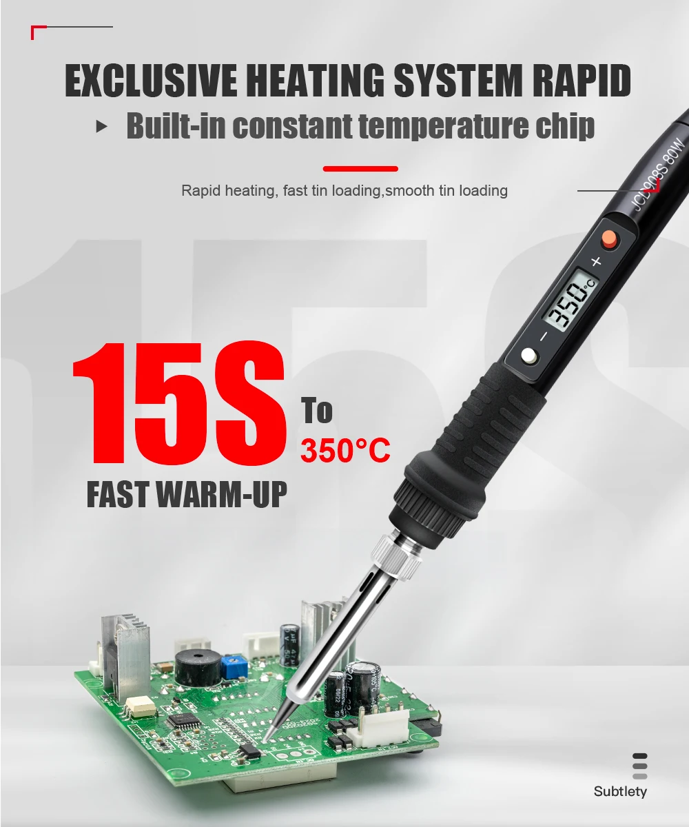 JCD 80W Electric Soldering Iron LCD Digital Display Adjustable Temperature Soldering Iron Tips 220V Welding Repair Tools 908S