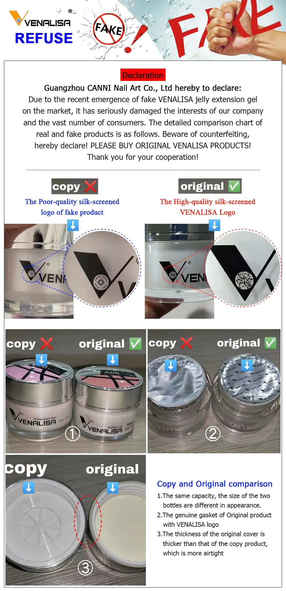50ml Venalisa New Extension UV LED Jelly Gel Soak Off Sculpture Camouflage Poly Nail CANNI Supply Extending Clear Color Nail Gel
