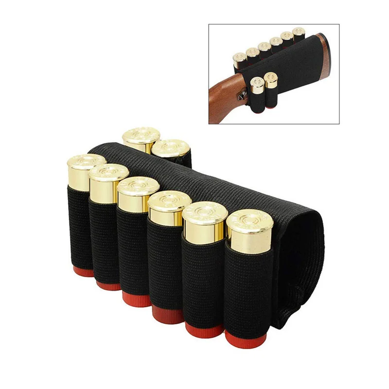 Tactical Hunting Hook Loop 6 Rounds Shell Holder Shotshell Insert Card Strip With Adhesive Back For 12 Gauge
