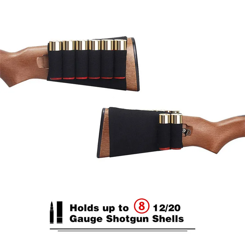 Tactical Hunting Hook Loop 6 Rounds Shell Holder Shotshell Insert Card Strip With Adhesive Back For 12 Gauge
