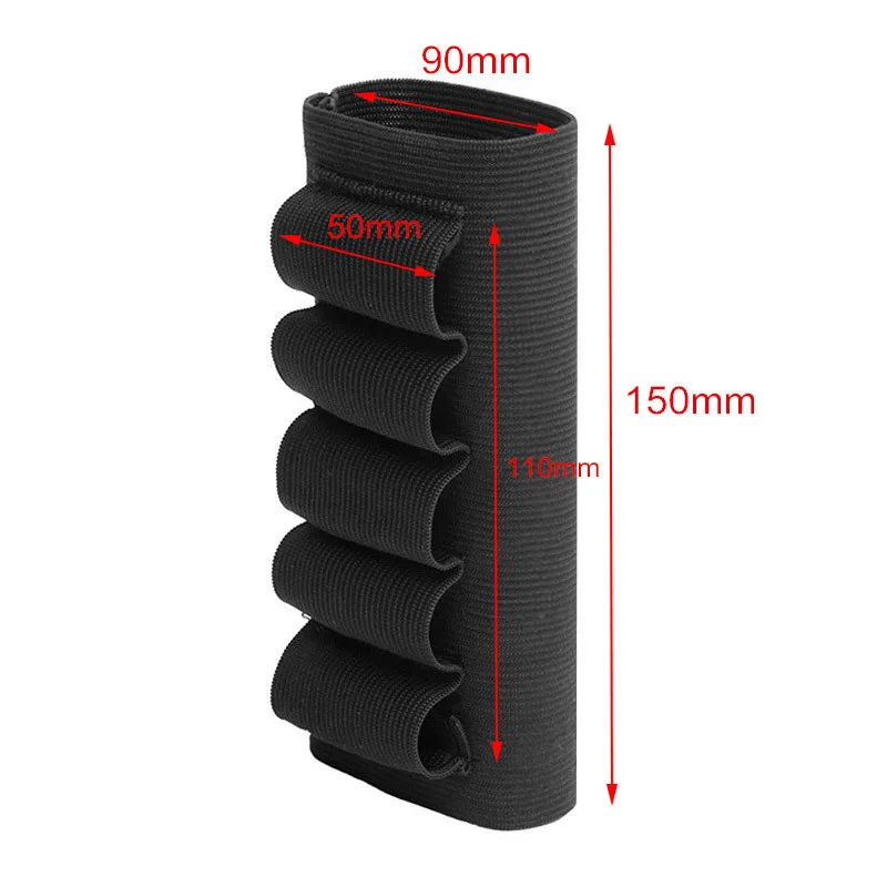 Tactical Hunting Hook Loop 6 Rounds Shell Holder Shotshell Insert Card Strip With Adhesive Back For 12 Gauge