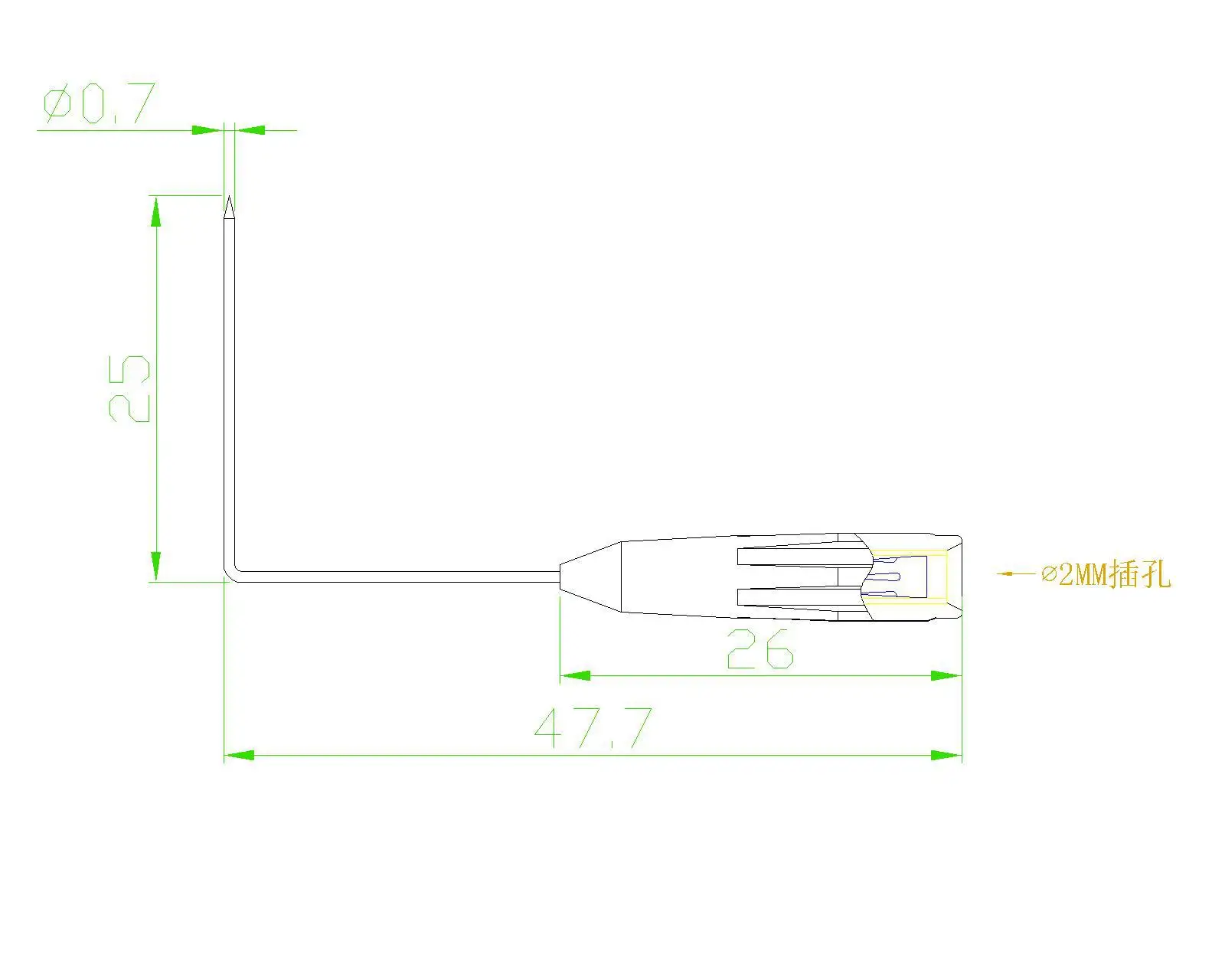 Back Probe Instrument Parts Accessories Test Probe Multimeter 2Mm Interface Very Diameter 0.7mm Fine Tester Puncture