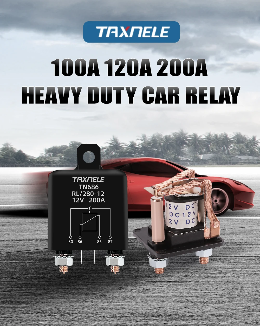 High Current Relay Starting relay 200A 120A 100A 12V 24V Power Automotive Heavy Current Start relay Car relay Truck Motor