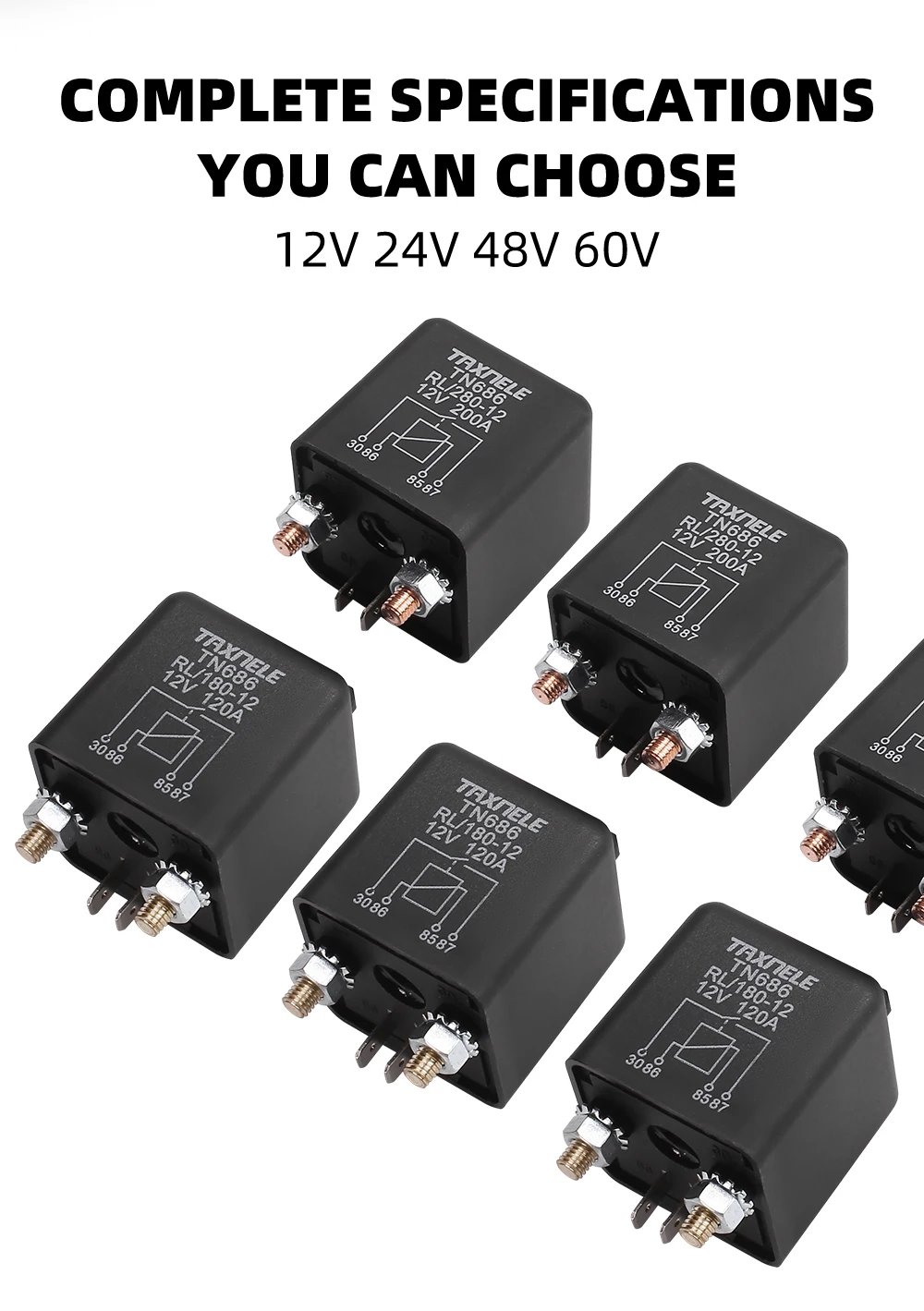 High Current Relay Starting relay 200A 120A 100A 12V 24V Power Automotive Heavy Current Start relay Car relay Truck Motor
