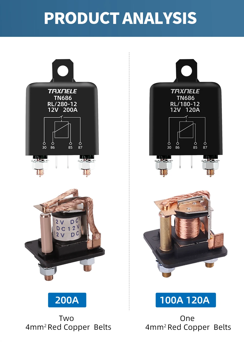 High Current Relay Starting relay 200A 120A 100A 12V 24V Power Automotive Heavy Current Start relay Car relay Truck Motor
