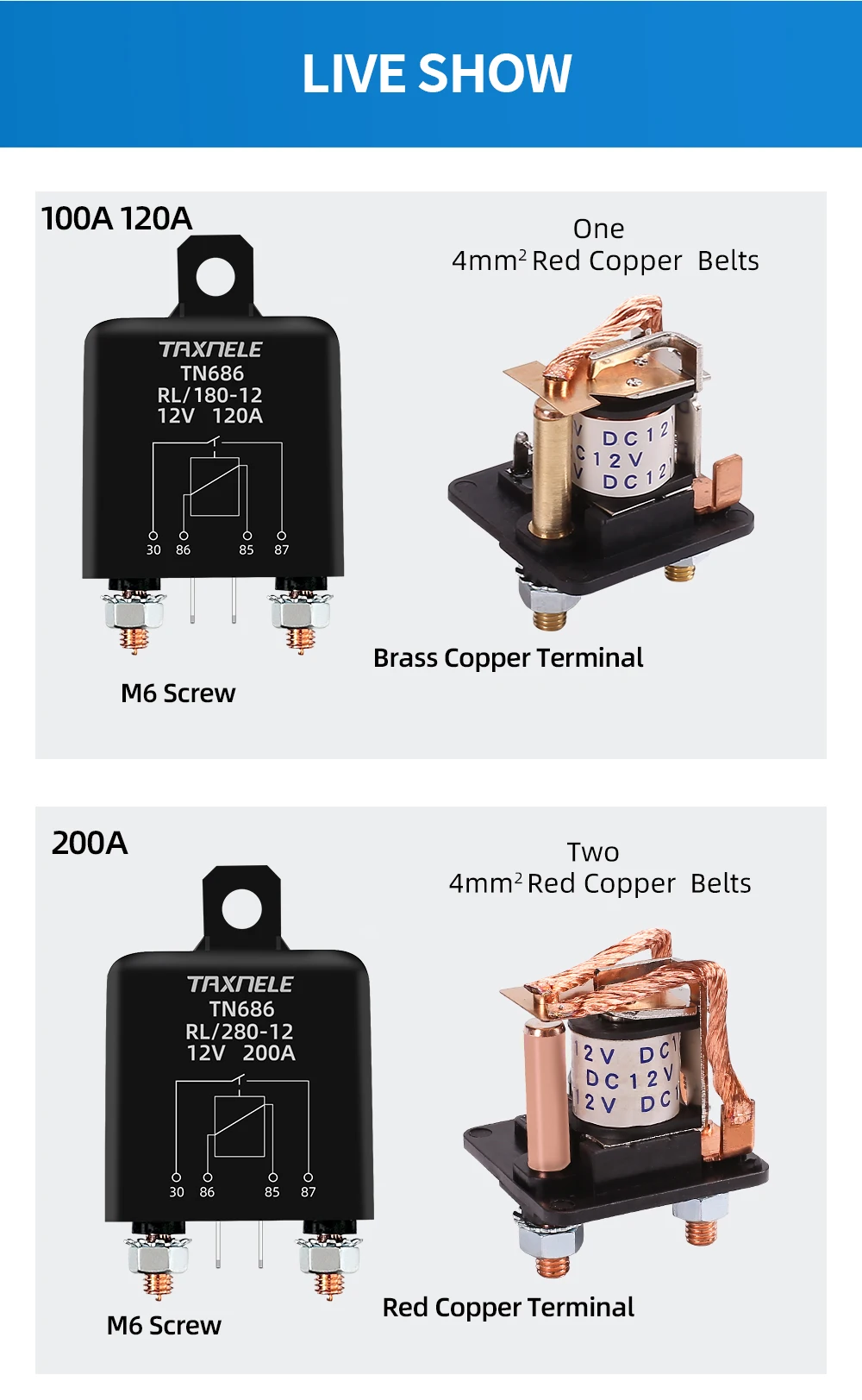 High Current Relay Starting relay 200A 120A 100A 12V 24V Power Automotive Heavy Current Start relay Car relay Truck Motor